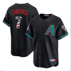 Arizona Diamondbacks #7 Corbin Carroll Player Black CONTON USA 250 Fourth of July Home Game Stitched Jerseys