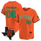 Custom Houston Astros Mexico Texas Patch Vapor Premier Limited Jersey V3 ¨C Orange CONTON