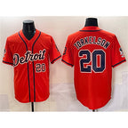 Detroit Tigers #20 Spencer Torkelson Orange CONTON With Patch Vapor Premier Limited Stitched Jersey