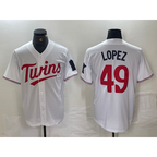 Minnesota Twins #49 Pablo Lopez White CONTON Stitched Cool Base Jersey