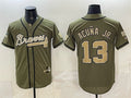 Atlanta Braves #13 Ronald Acuna Jr. Olive CONTON 2026 Armed Forces Day Stitched Jersey