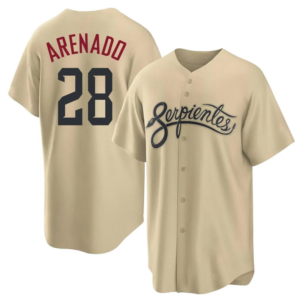 Arizona Diamondbacks #28 Nolan Arenado Player Tan CONTON City Connect Home Game Stitched Jerseys