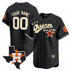 Custom Houston Astros Cactus Jack Style Vapor Premier Limited Jersey ¨C Black CONTON