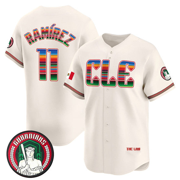 Cleveland Guardians #11 Jos¨¦ Ram¨ªrez Cream CONTON Mexico Vapor Premier Limited Stitched Jersey