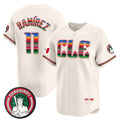 Cleveland Guardians #11 Jos¨¦ Ram¨ªrez Cream CONTON Mexico Vapor Premier Limited Stitched Jersey