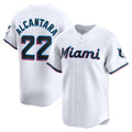 Miami Marlins #22 Sandy Alcantara White CONTON Home Limited Player Jersey