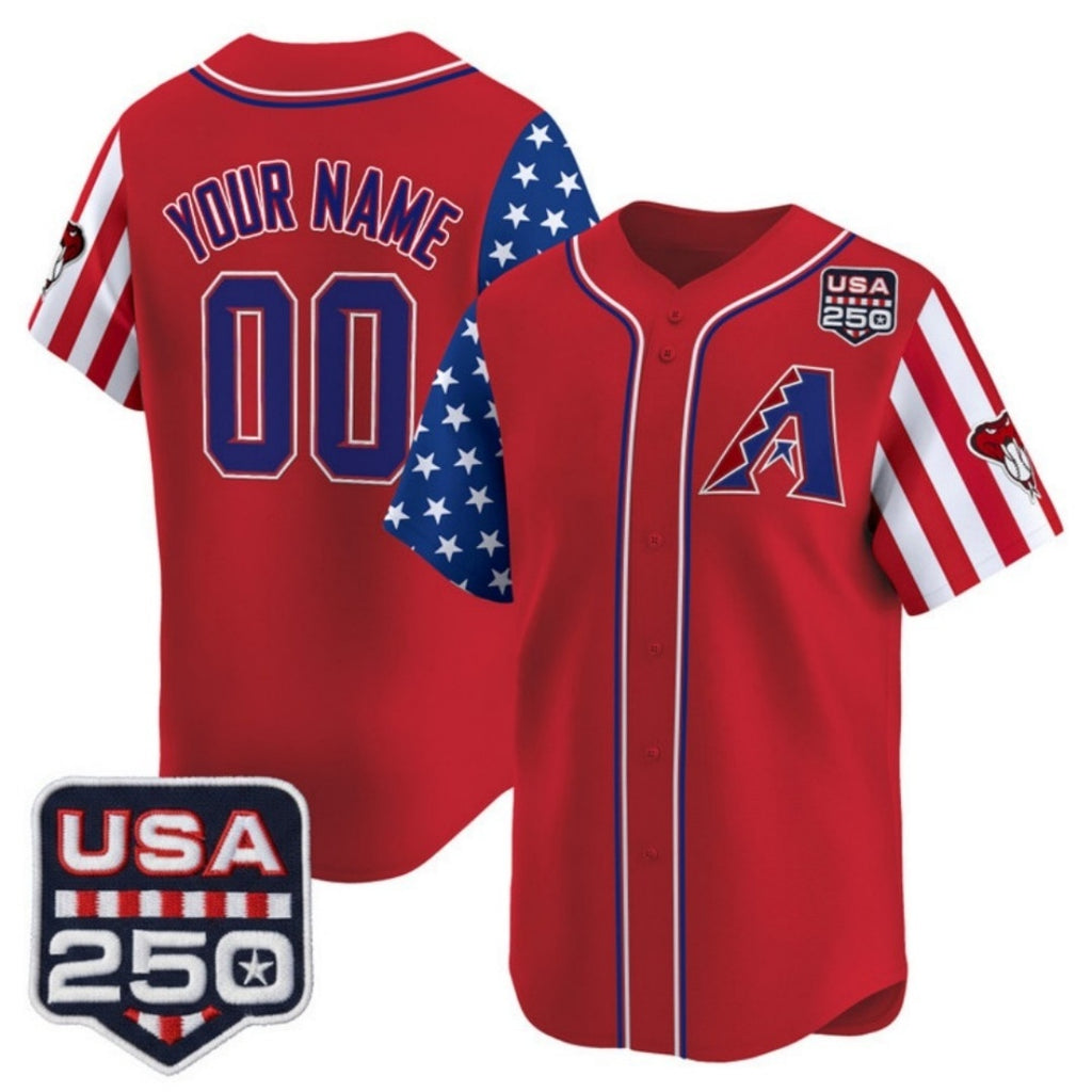 Custom Arizona Diamondbacks America 250 Edition Vapor Premier Limited Red CONTON Stitched Jerseys