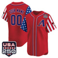 Custom Arizona Diamondbacks America 250 Edition Vapor Premier Limited Red CONTON Stitched Jerseys