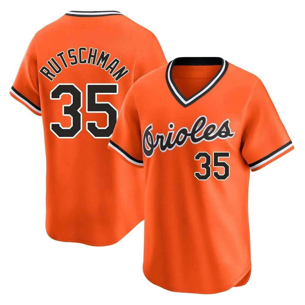 Baltimore Orioles #35 Adley Rutschman Player Orange CONTON T-shirt Limited Home Game Stitched Jerseys