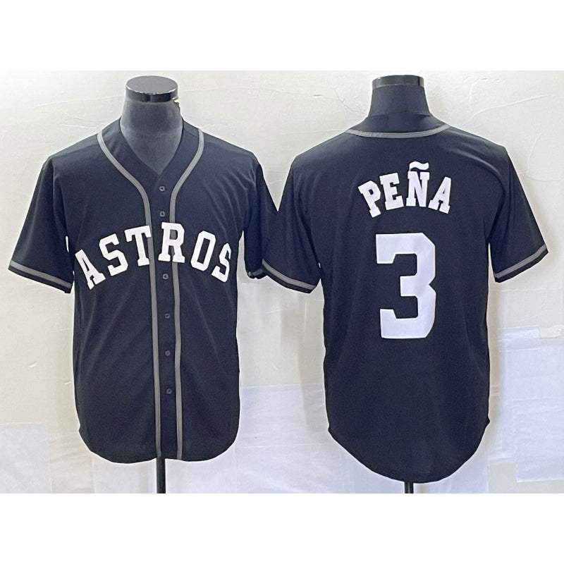 Houston Astros #3 Jeremy Pena Black CONTON Cool Base Stitched Jersey