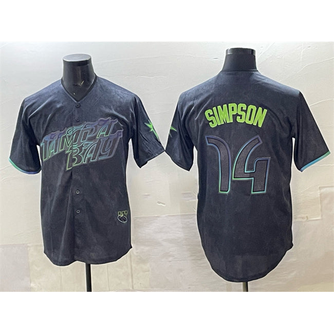 Tampa Bay Rays #14 Chandler Simpson Charcoal CONTON 2024 City Connect Limited Stitched Jersey