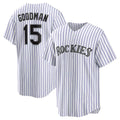 Colorado Rockies #15 Hunter Goodman White CONTON Home Replica Jersey