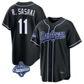 Los Angeles Dodgers #11 Roki Sasaki Player Black CONTON World Series Meet Carbon Limited Home Stitched Jerseys