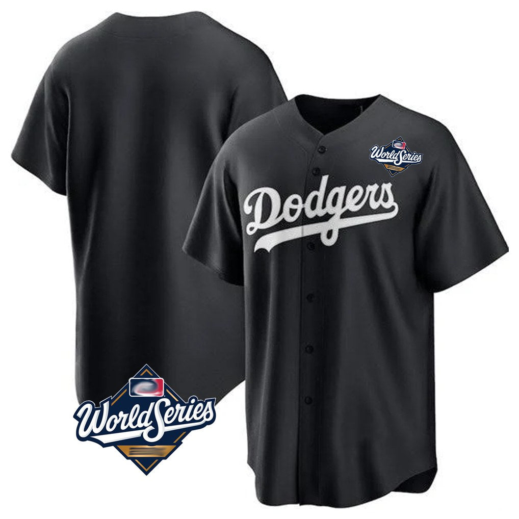 Los Angeles Dodgers Blank Player Black CONTON Pitch Fashion World Series T-shirt Stitched Jerseys