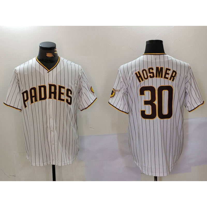 San Diego Padres #30 Eric Hosmer White CONTON Stitched Cool Base Jersey 2