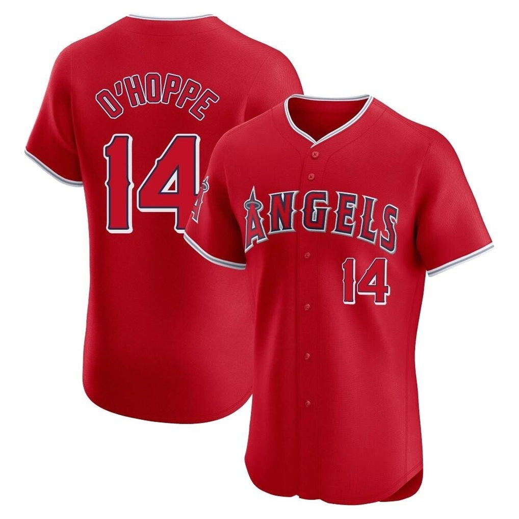 Los Angeles Angels #14 Logan O'Hoppe Player Red CONTON Home Limited Elite Stitched Jerseys