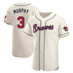 Atlanta Braves #3 Dale Murphy Player Cream CONTON Limited Elite Home Game Stitched Jerseys