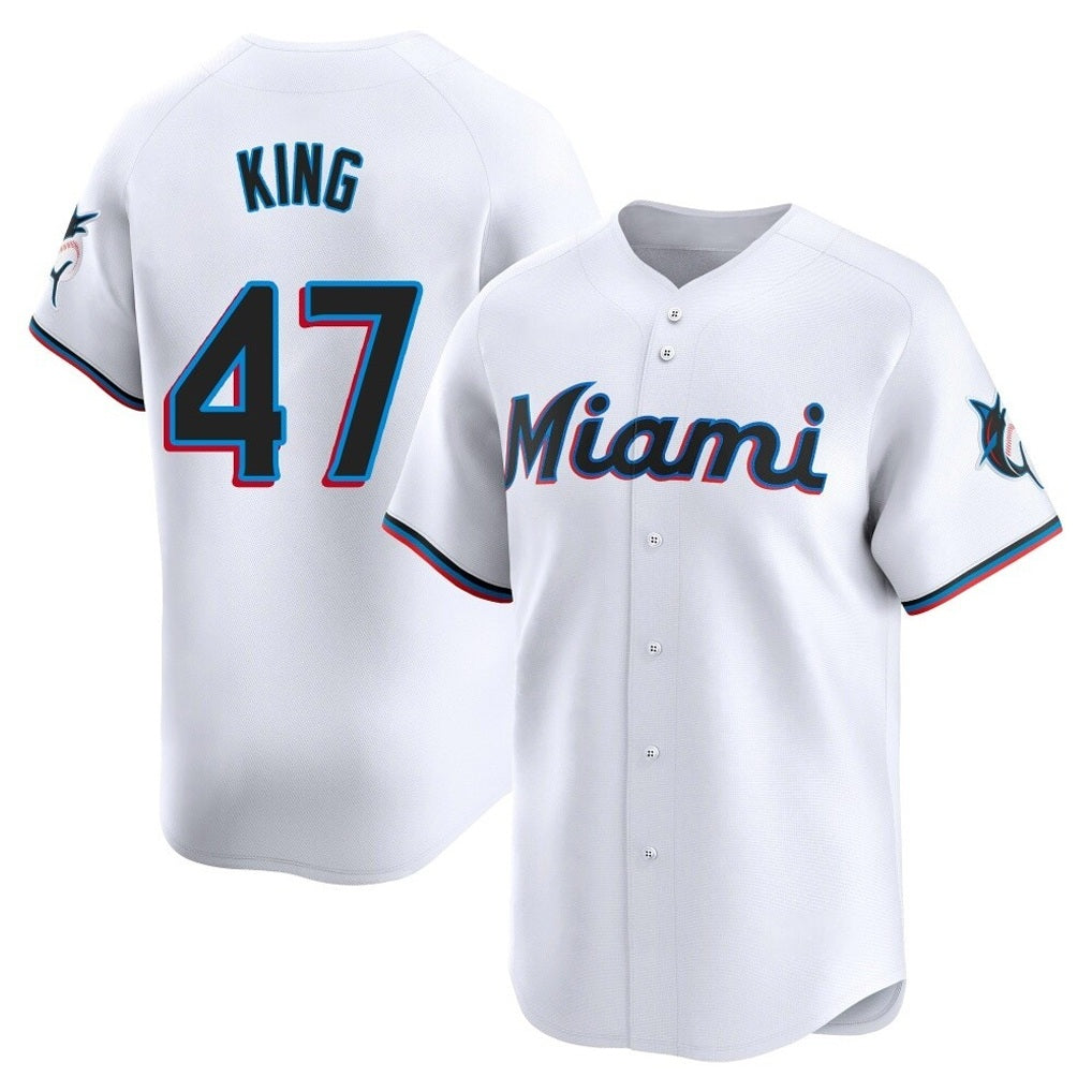 Miami Marlins #47 John King Player White CONTON Home Limited Stitched Jerseys