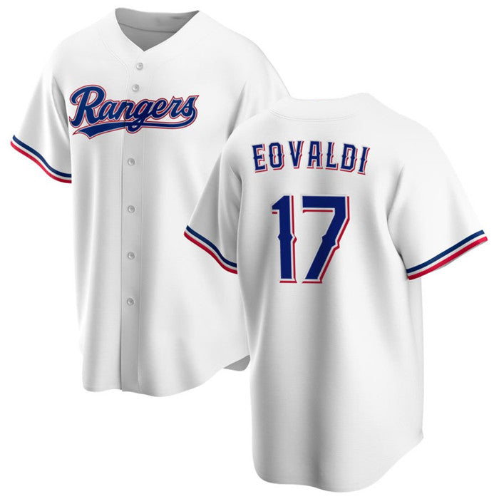 Texas Rangers #17 Nathan Eovaldi White CONTON Cool Base Stitched Jersey