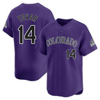 Colorado Rockies #14 Ezequiel Tovar Player Purple CONTON Limited Home Stitched Jerseys