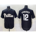 Philadelphia Phillies #12 Kyle Schwarber Black CONTON Lights Out Limited Stitched Jersey