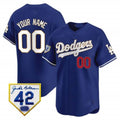 Custom Los Angeles Dodgers 2024 Jackie Robinson Patch Vapor Premier Limited Jersey ¨C Royal CONTON