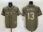 Los Angeles Dodgers #13 Max Muncy Olive CONTON 2026 Armed Forces Day Stitched Jersey