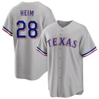 Texas Rangers #28 Jonah Heim Gray CONTON Cool Base Stitched Jersey