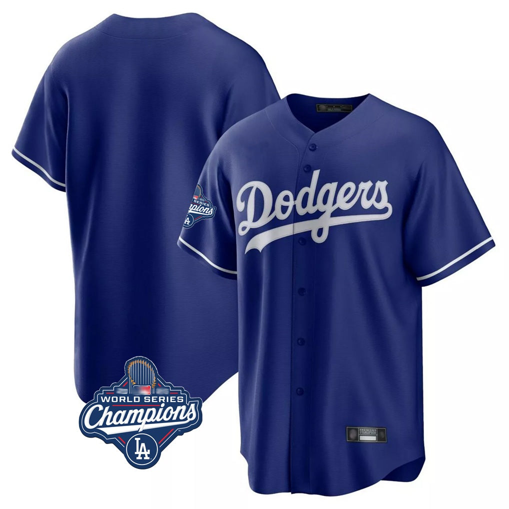Los Angeles Dodgers Blank Player Royal CONTON Game Home World Series Meet Stitched Jerseys