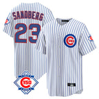 Chicago Cubs #23 Ryne Sandberg Player White CONTON 150th Anniversary Home Game Stitched Jerseys