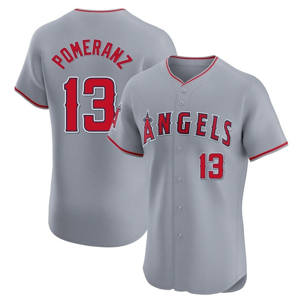 Los Angeles Angels #13 Drew Pomeranz Player Gray CONTON Home Limited Elite Stitched Jerseys