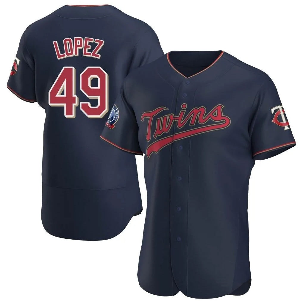 Minnesota Twins #49 Pablo Lopez Player Navy CONTON60th Home Limited Elite Stitched Jerseys