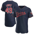 Minnesota Twins #49 Pablo Lopez Player Navy CONTON60th Home Limited Elite Stitched Jerseys