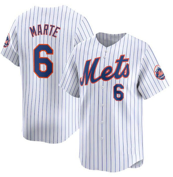 New York Mets #6 Starling Marte White CONTON 2024 Home Limited Stitched Jersey