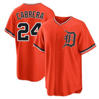 Detroit Tigers #24 Miguel Cabrera Player Orange CONTON Home Game Stitched Jerseys