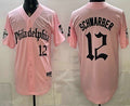 Philadelphia Phillies #12 Kyle Schwarber Pink CONTON Gothic Vapor Limited Stitched Jersey