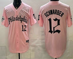 Philadelphia Phillies #12 Kyle Schwarber Pink CONTON Gothic Vapor Limited Stitched Jersey