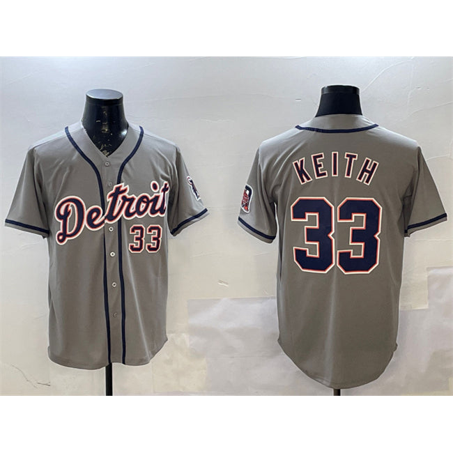 Detroit Tigers #33 Colt Keith Gray CONTON Cool Base Stitched Jersey