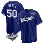 Los Angeles Dodgers #50 Mookie Betts Player Royal CONTON World Series Game Stitched Jerseys