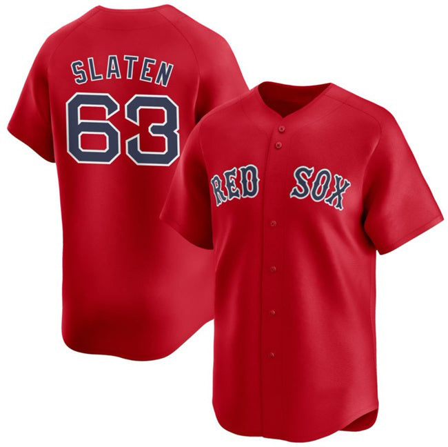 Boston Red Sox #63 Justin Slaten Red CONTON 2025 Alternate Limited Stitched Jersey