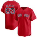 Boston Red Sox #63 Justin Slaten Red CONTON 2025 Alternate Limited Stitched Jersey