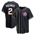 Chicago Cubs #2 Nico Hoerner Player Black CONTON Fashion Out Game Stitched Jerseys