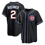 Chicago Cubs #2 Nico Hoerner Player Black CONTON Fashion Out Game Stitched Jerseys