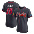 Atlanta Braves #10 Chipper Jones Player Navy CONTON 2025 Speedway Classic Limited Elite Home Game Stitched Jerseys
