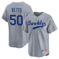 Los Angeles Dodgers #50 Mookie Betts Player Gray CONTON Game Limited Home Stitched Jerseys