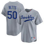 Los Angeles Dodgers #50 Mookie Betts Player Gray CONTON Game Limited Home Stitched Jerseys