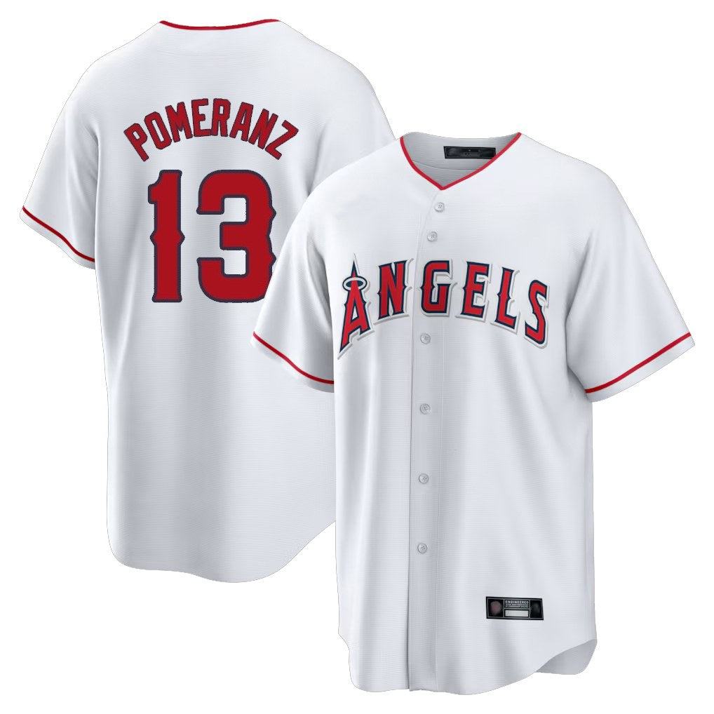 Los Angeles Angels #13 Drew Pomeranz Player White CONTON Home Game Stitched Jerseys