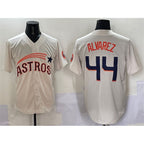 Houston Astros #44 Yordan Alvarez Cream CONTON Throwback Cooperstown Collection Limited Stitched Jersey