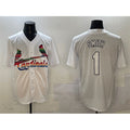 St. Louis Cardinals #1 Ozzie Smith White CONTON Cool Base Stitched Jersey