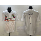 St. Louis Cardinals #1 Ozzie Smith White CONTON Cool Base Stitched Jersey